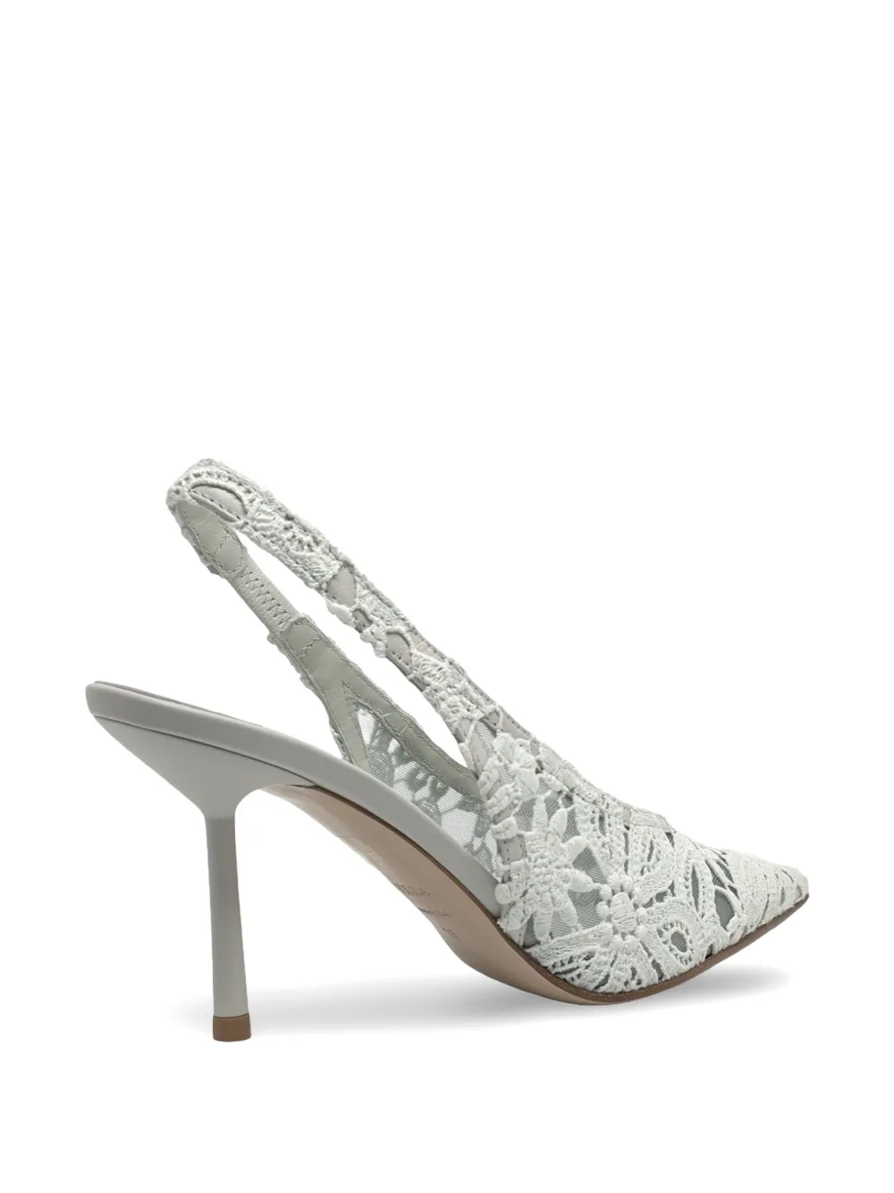 Le Silla Slingback pumps met bloemenkant Wit