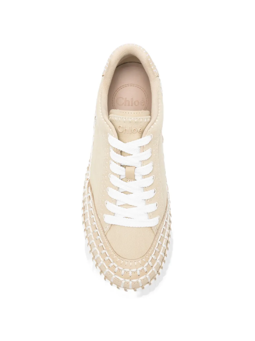 Chloé Nama sneakers met plateauzool Beige