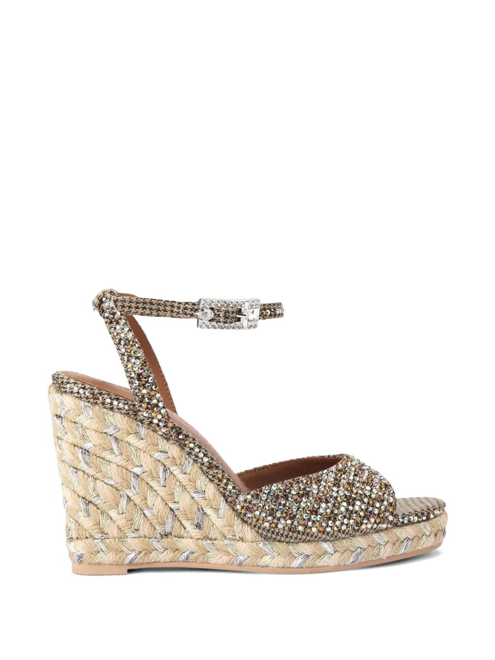 Kurt Geiger London 105 mm espadrilles met pied-de-poule print Goud