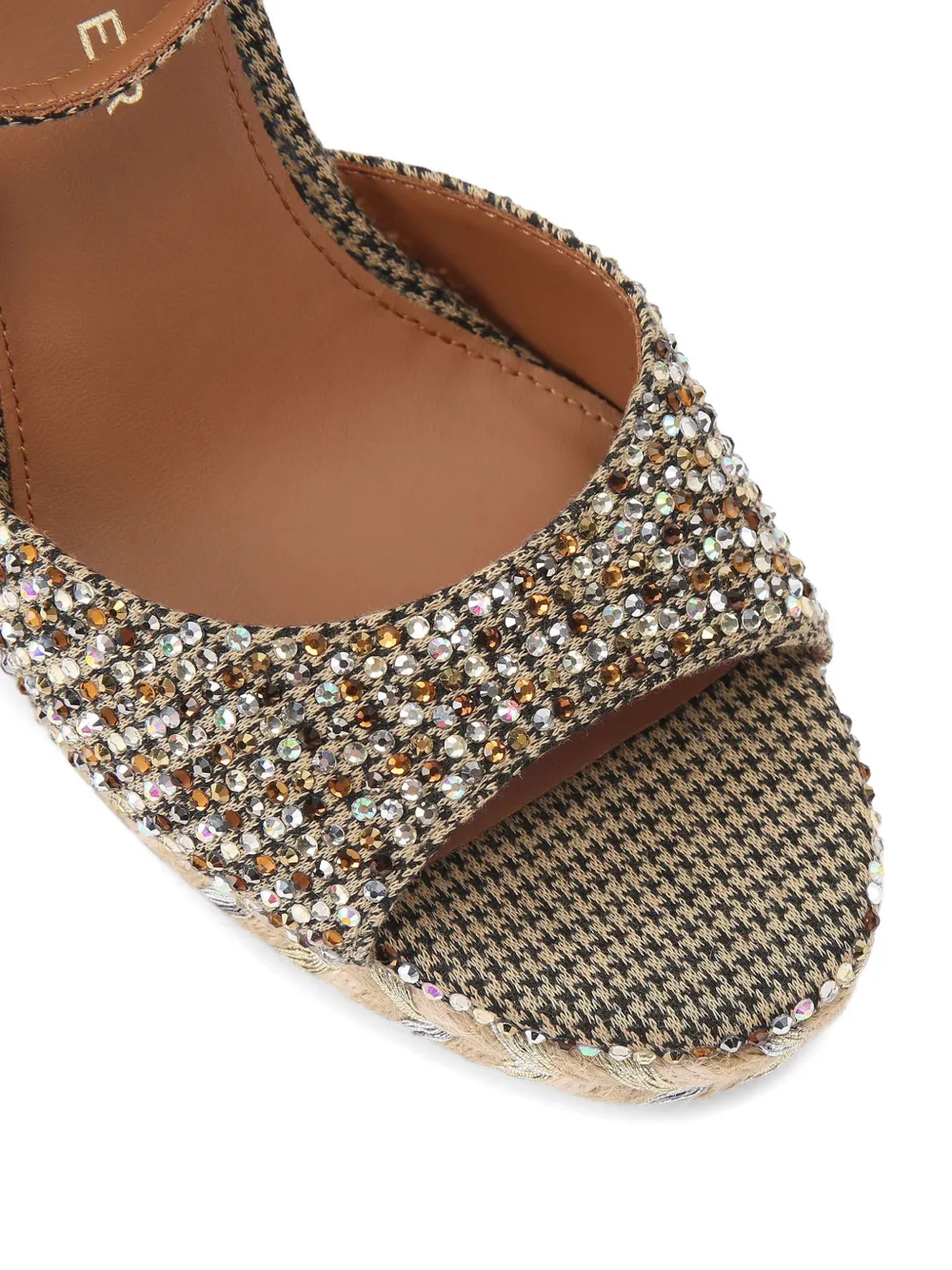 Kurt Geiger London 105 mm espadrilles met pied-de-poule print Goud