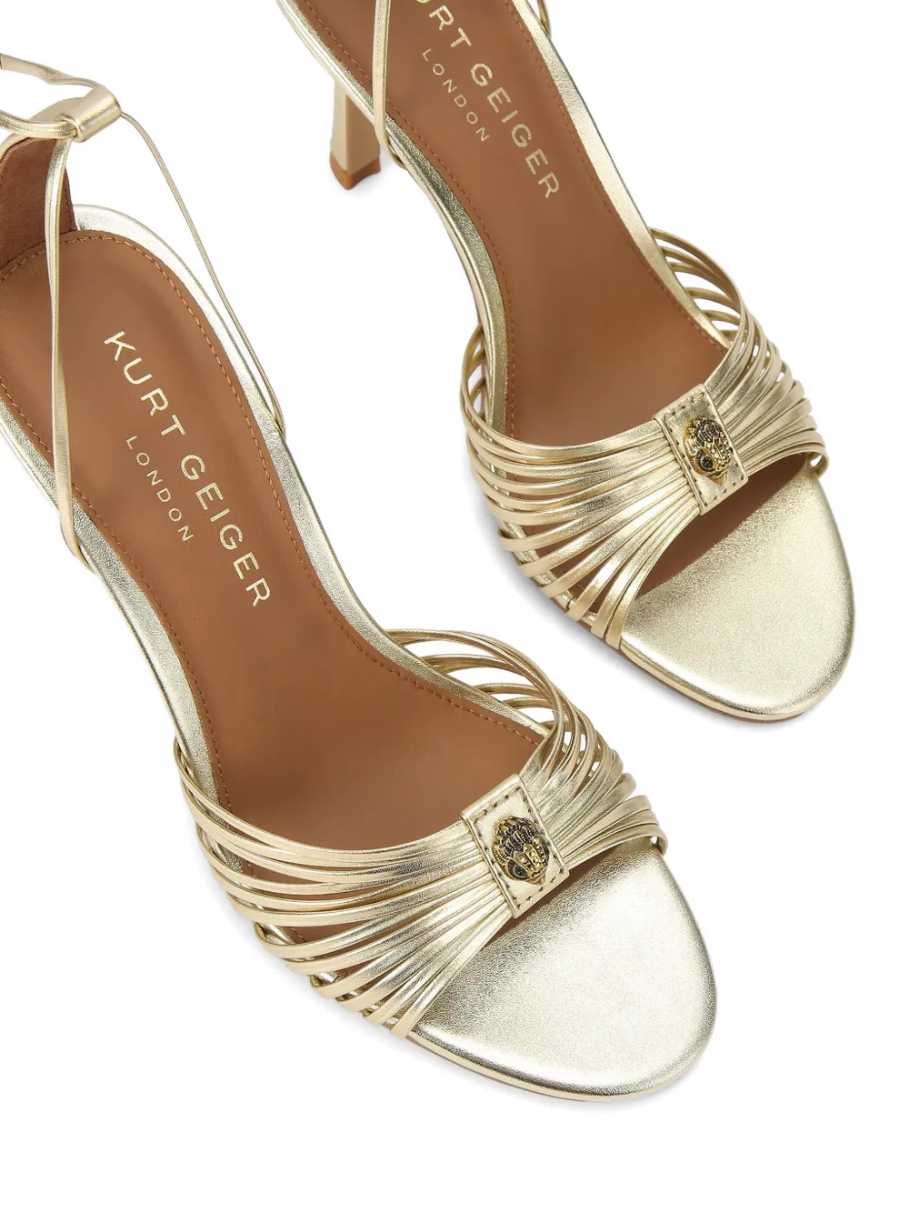 Kurt Geiger London 90 mm leren sandalen met hak Goud