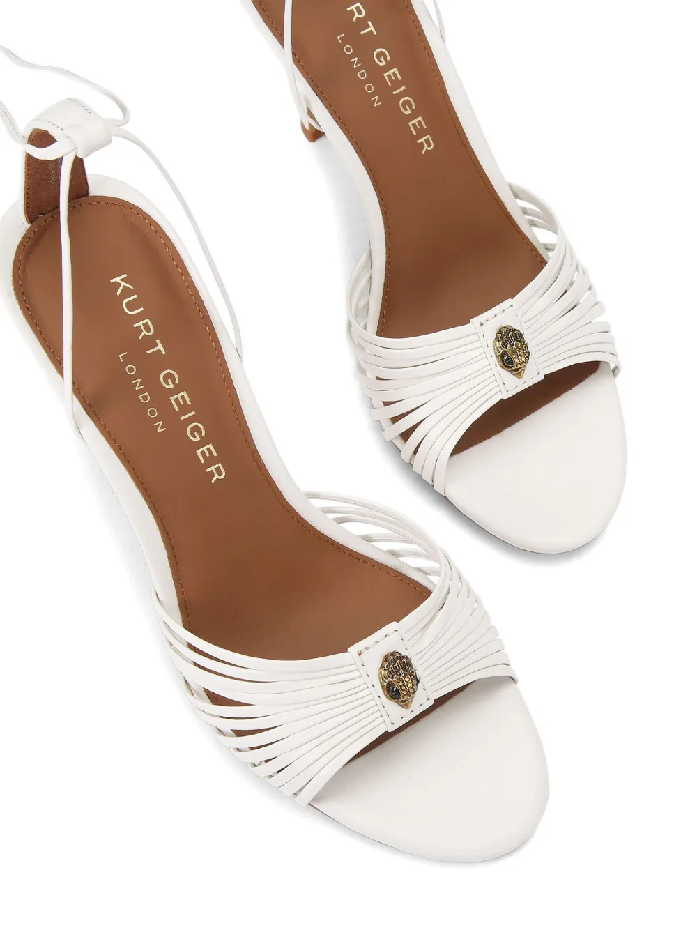 Kurt Geiger London 90 mm leren sandalen met hak Wit