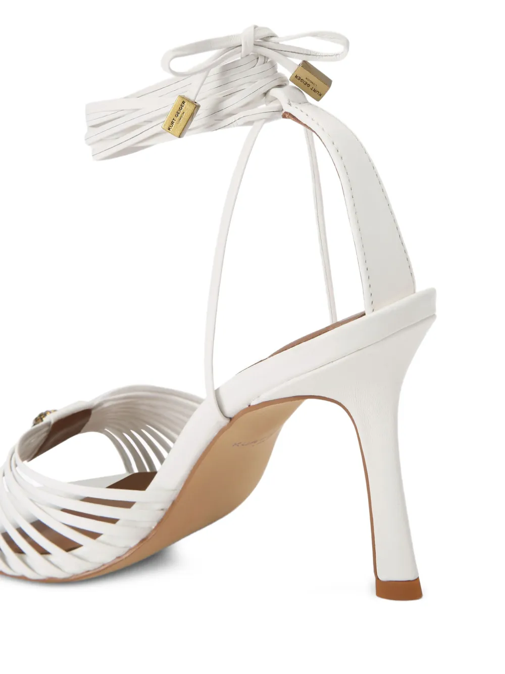 Kurt Geiger London 90 mm leren sandalen met hak Wit