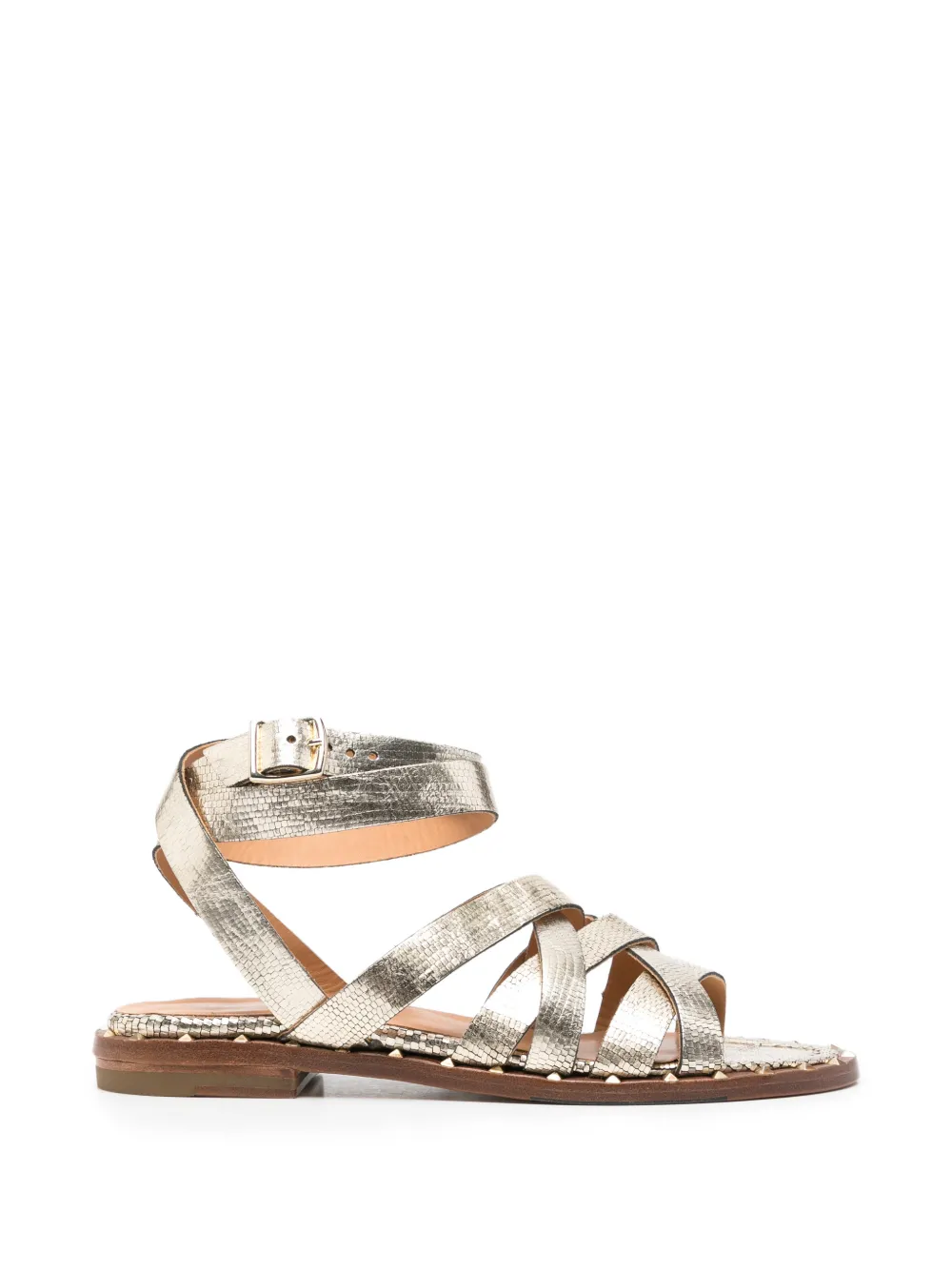 LA BOTTEGA DI LISA flat strappy buckle sandals - Oro