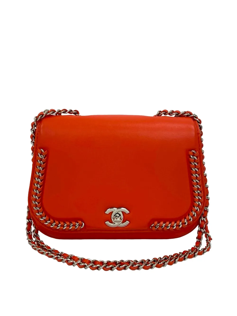 CHANEL Pre-Owned 2016-2017 Small Calfskin Braided Chic Flap shoulder bag - Arancione