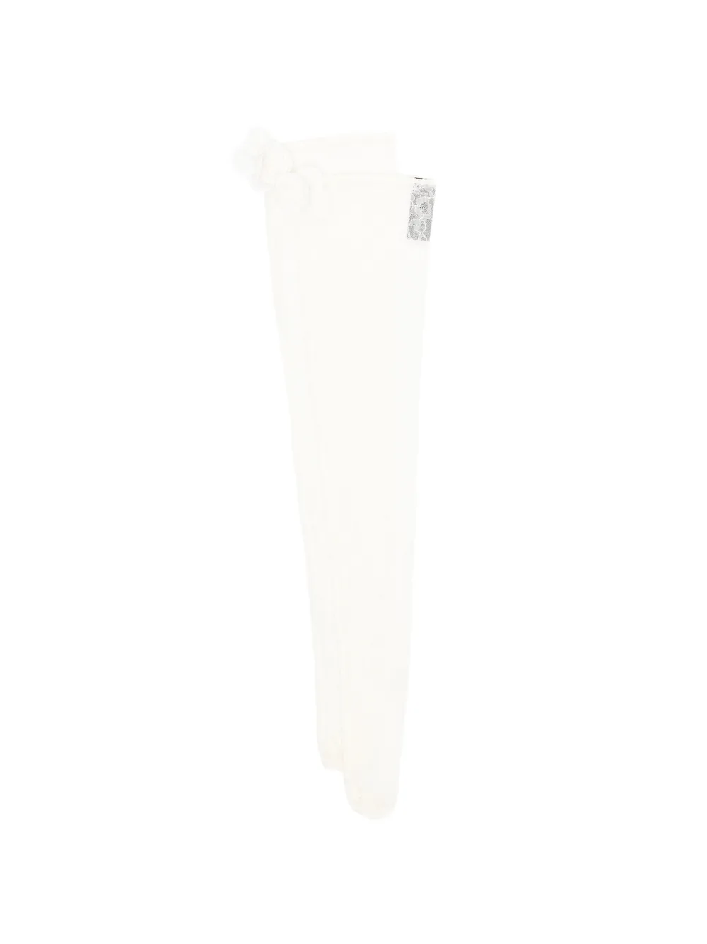 David Koma floral-appliqué stockings - Bianco