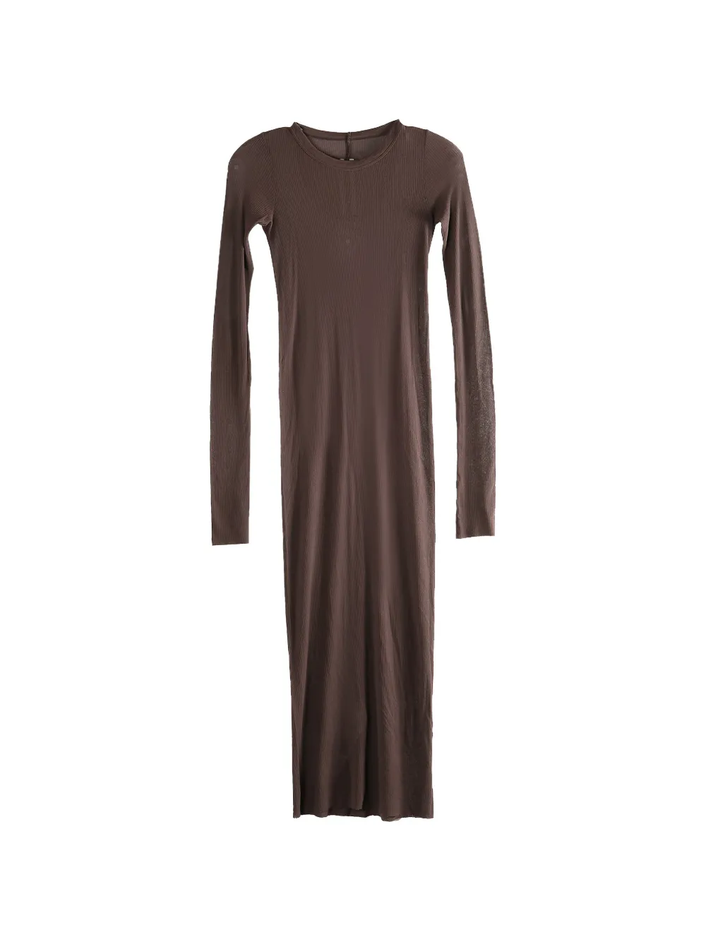 Rick Owens fine-ribbed long-sleeve midi dress