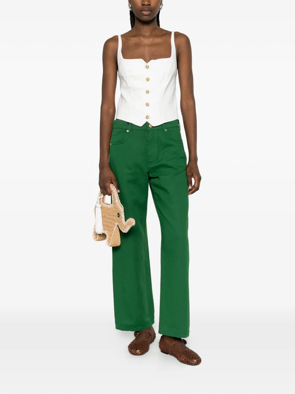 alice + olivia Tanktop met knoop Wit