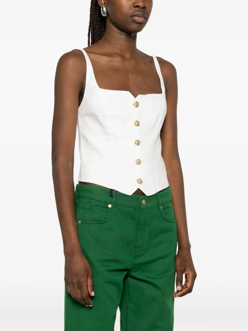 alice + olivia Tanktop met knoop Wit