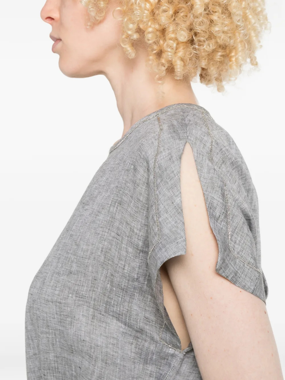 Peserico Midi-jurk met gestrikte taille Grijs