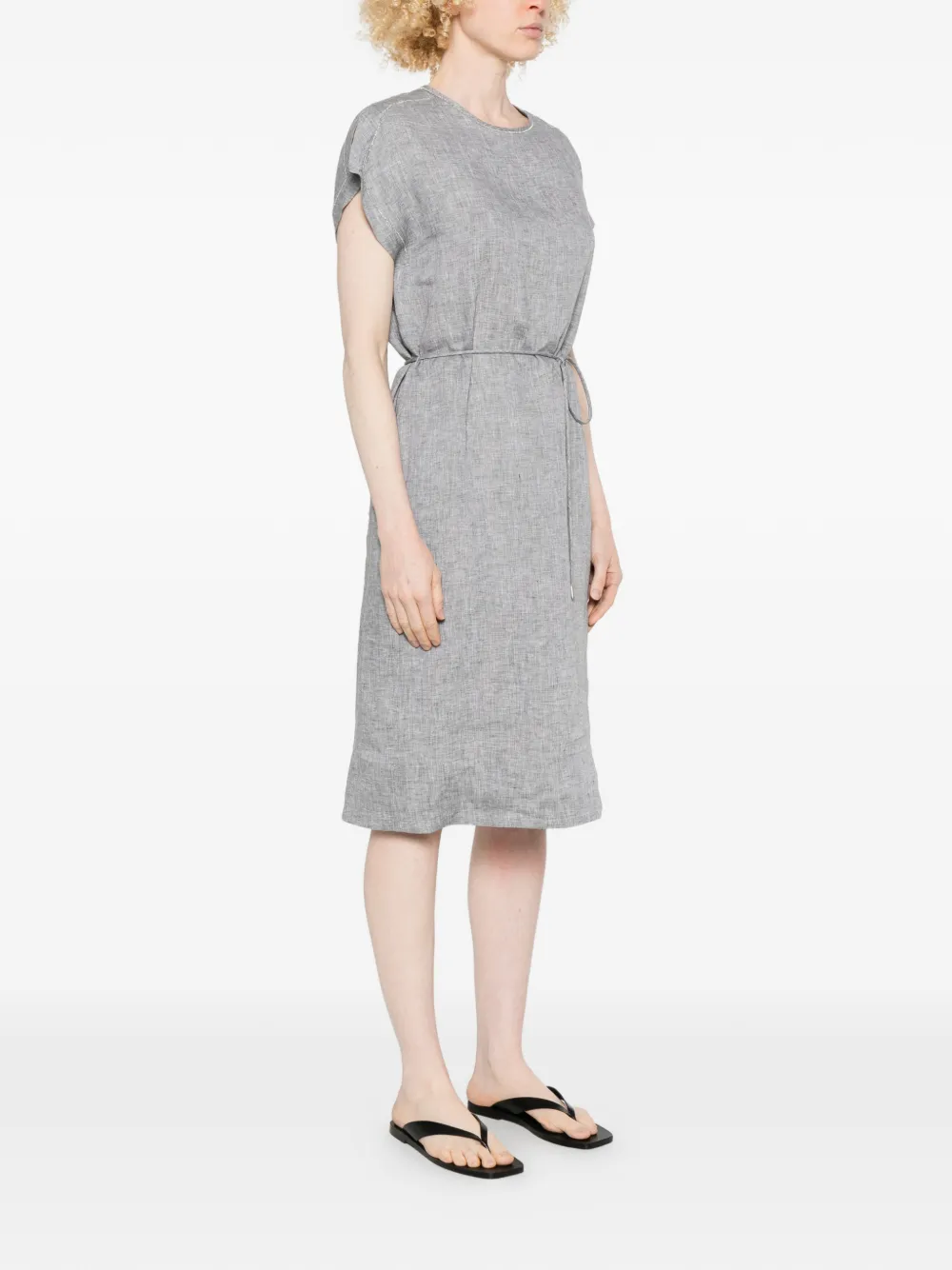 Peserico Midi-jurk met gestrikte taille Grijs