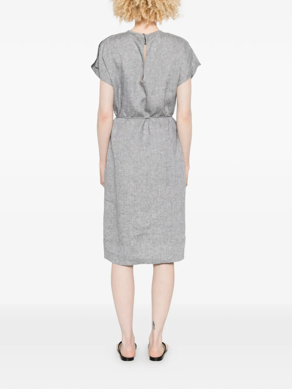 Peserico Midi-jurk met gestrikte taille Grijs