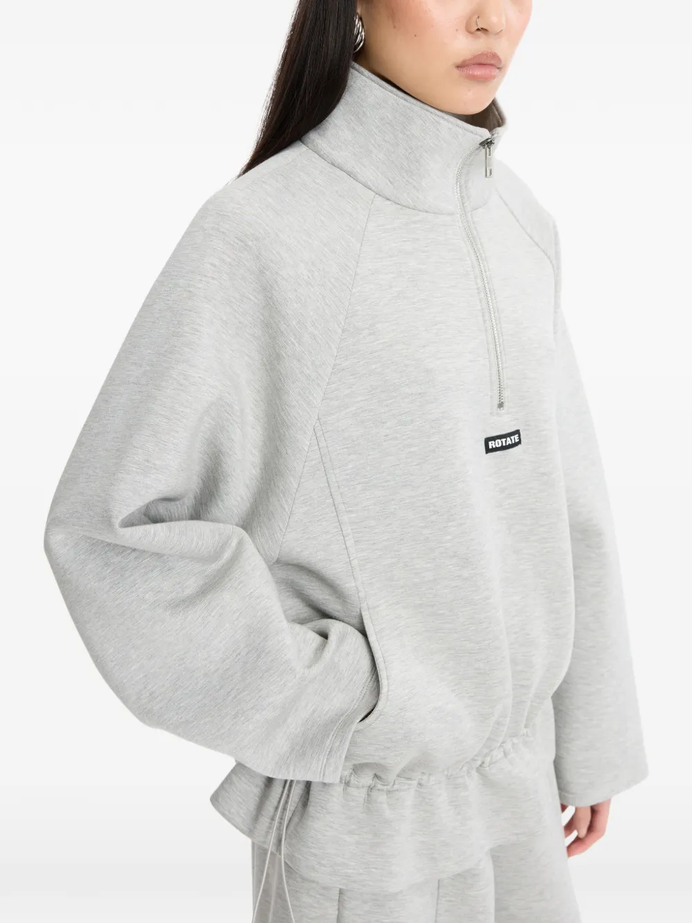 ROTATE BIRGER CHRISTENSEN Sweater met halve rits Grijs