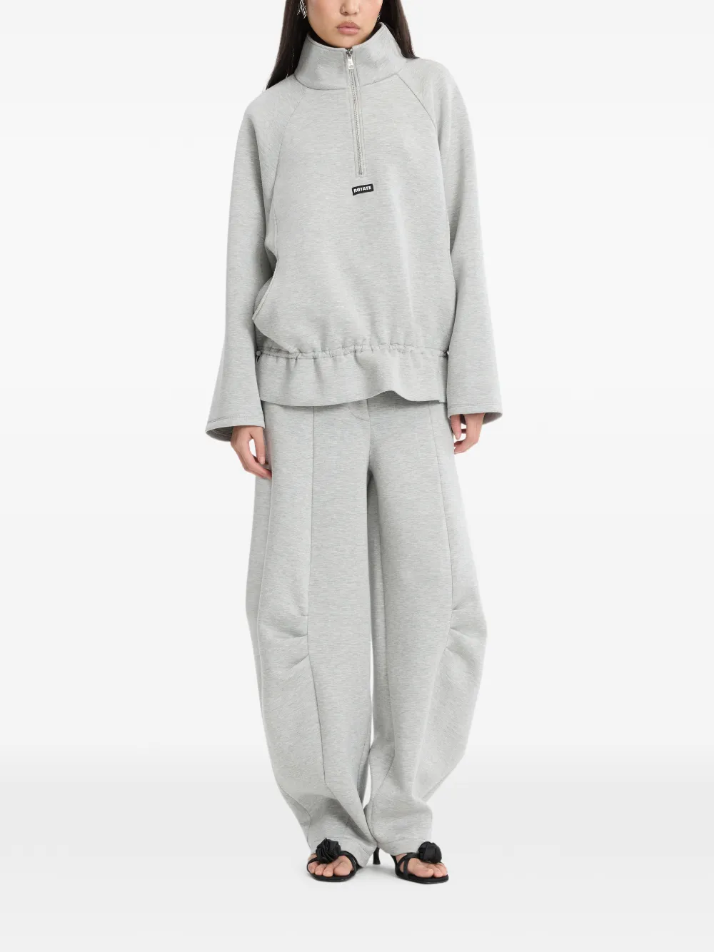 ROTATE BIRGER CHRISTENSEN Sweater met halve rits Grijs