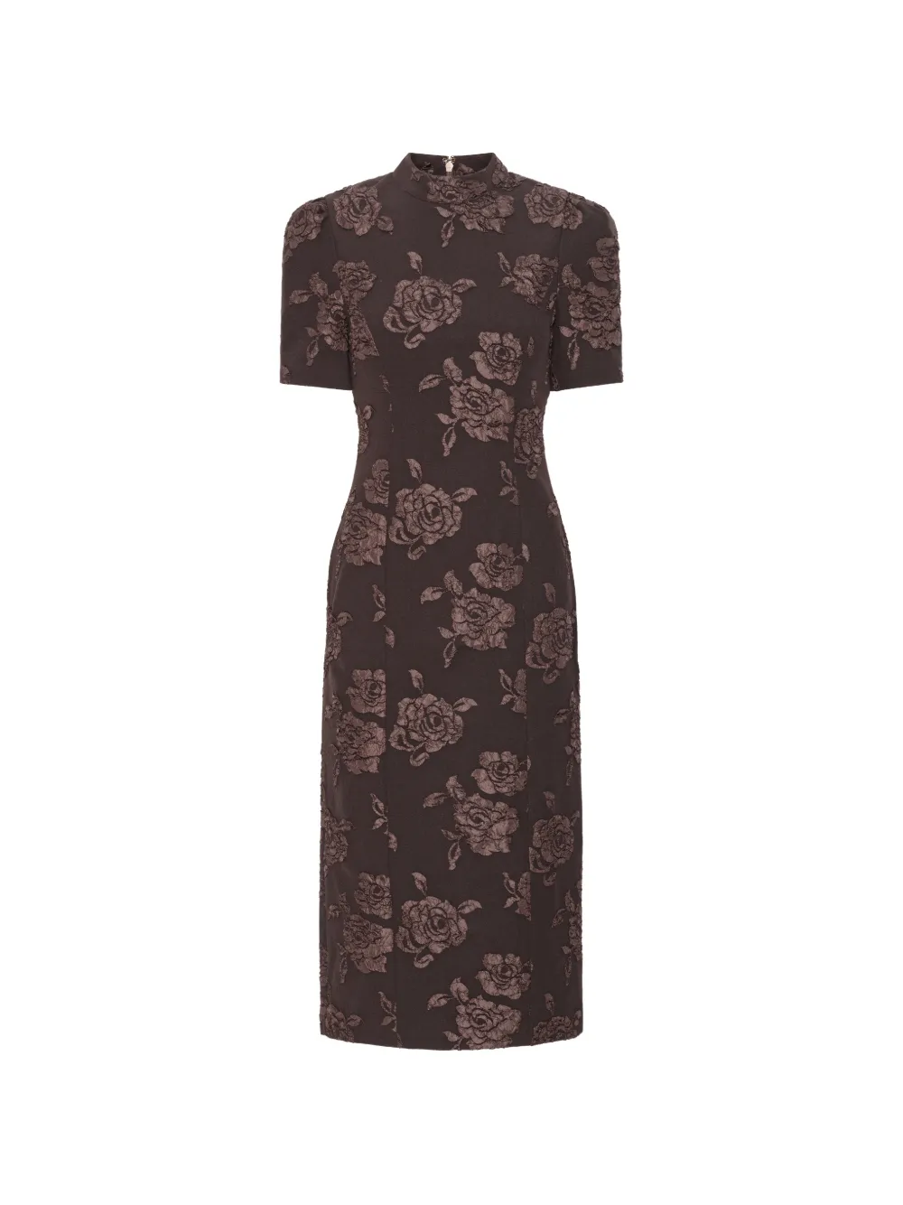 ROTATE BIRGER CHRISTENSEN Abito midi a fiori jacquard - Marrone
