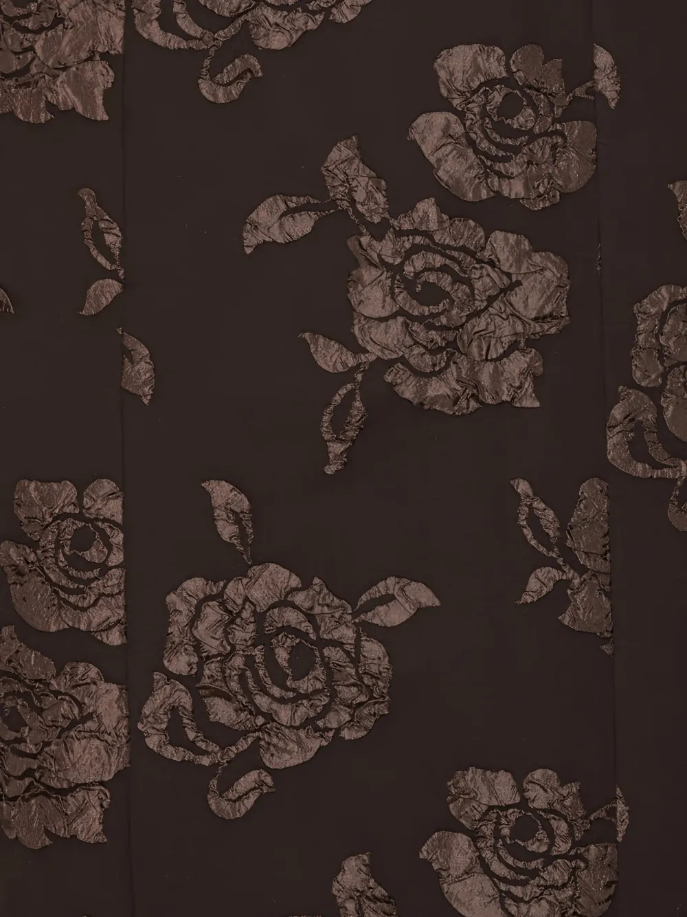 ROTATE BIRGER CHRISTENSEN Midi-jurk met bloem-jacquard en korte mouwen Bruin