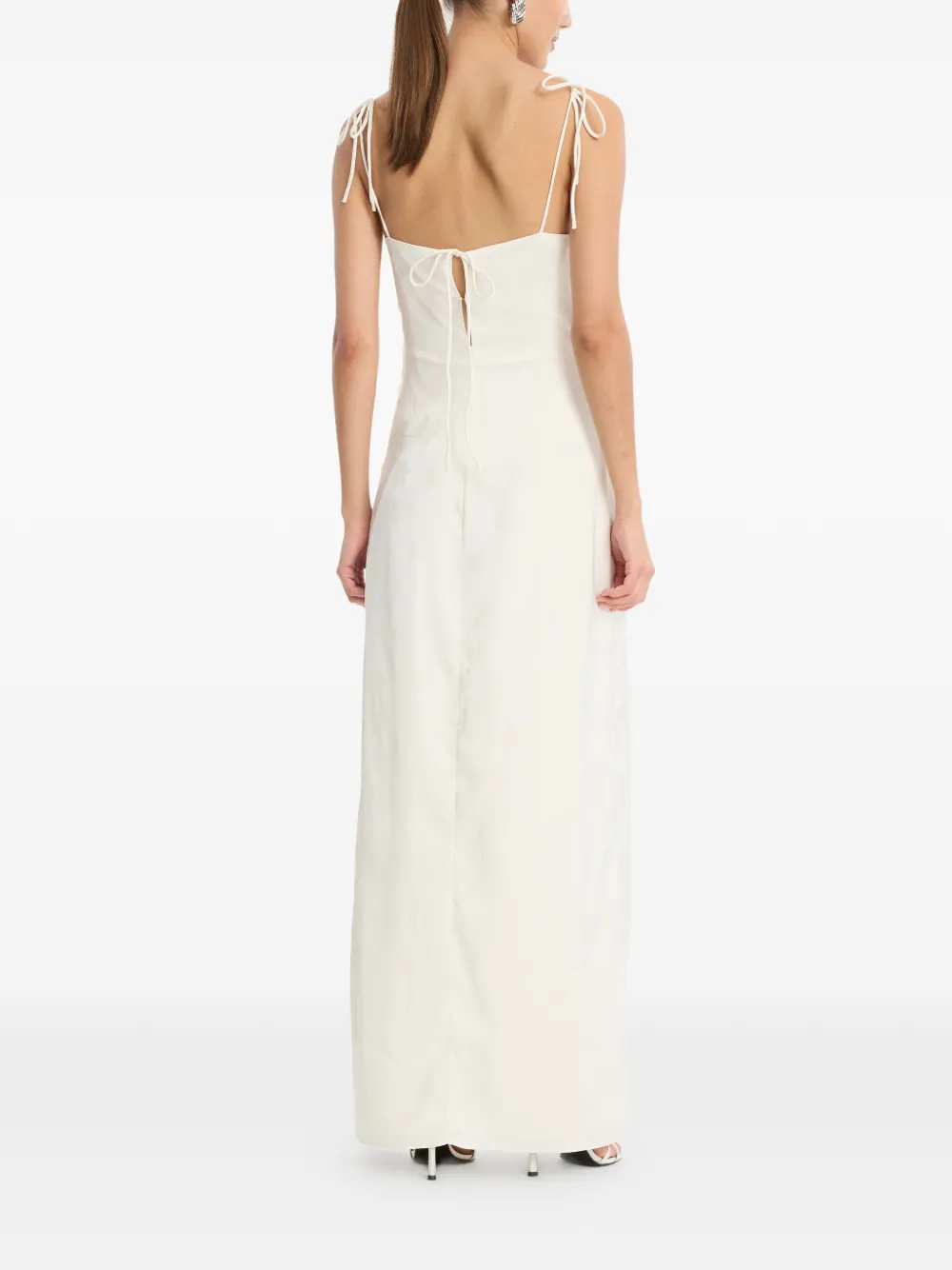ROTATE BIRGER CHRISTENSEN Gedrapeerde maxi-jurk Beige