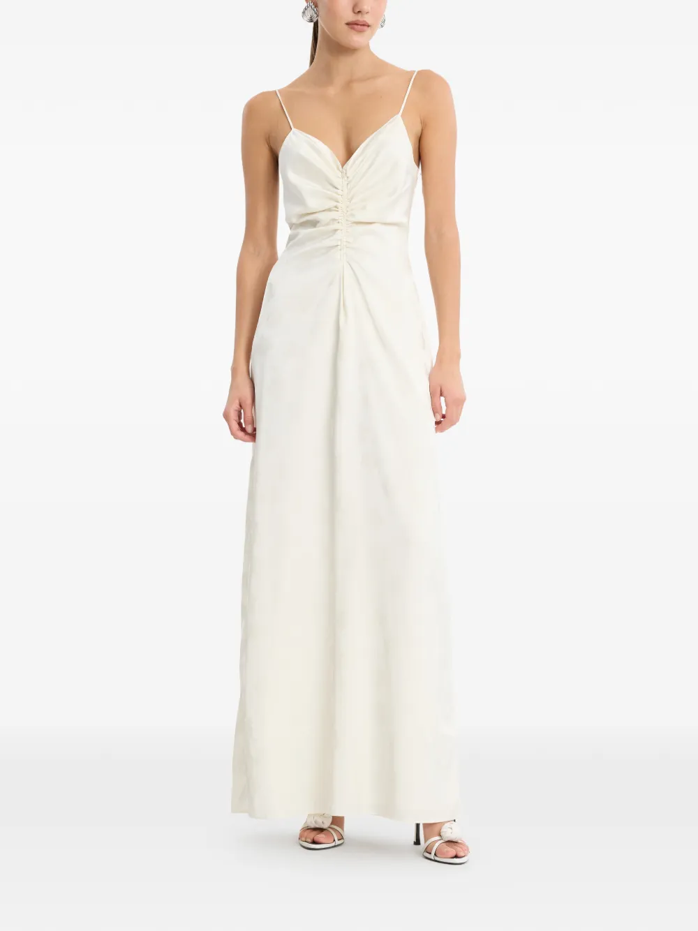 ROTATE BIRGER CHRISTENSEN Gedrapeerde maxi-jurk Beige