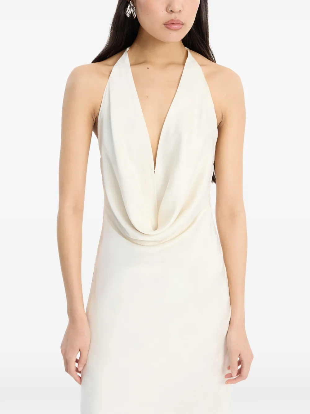 ROTATE BIRGER CHRISTENSEN Satijnen halterjurk Beige