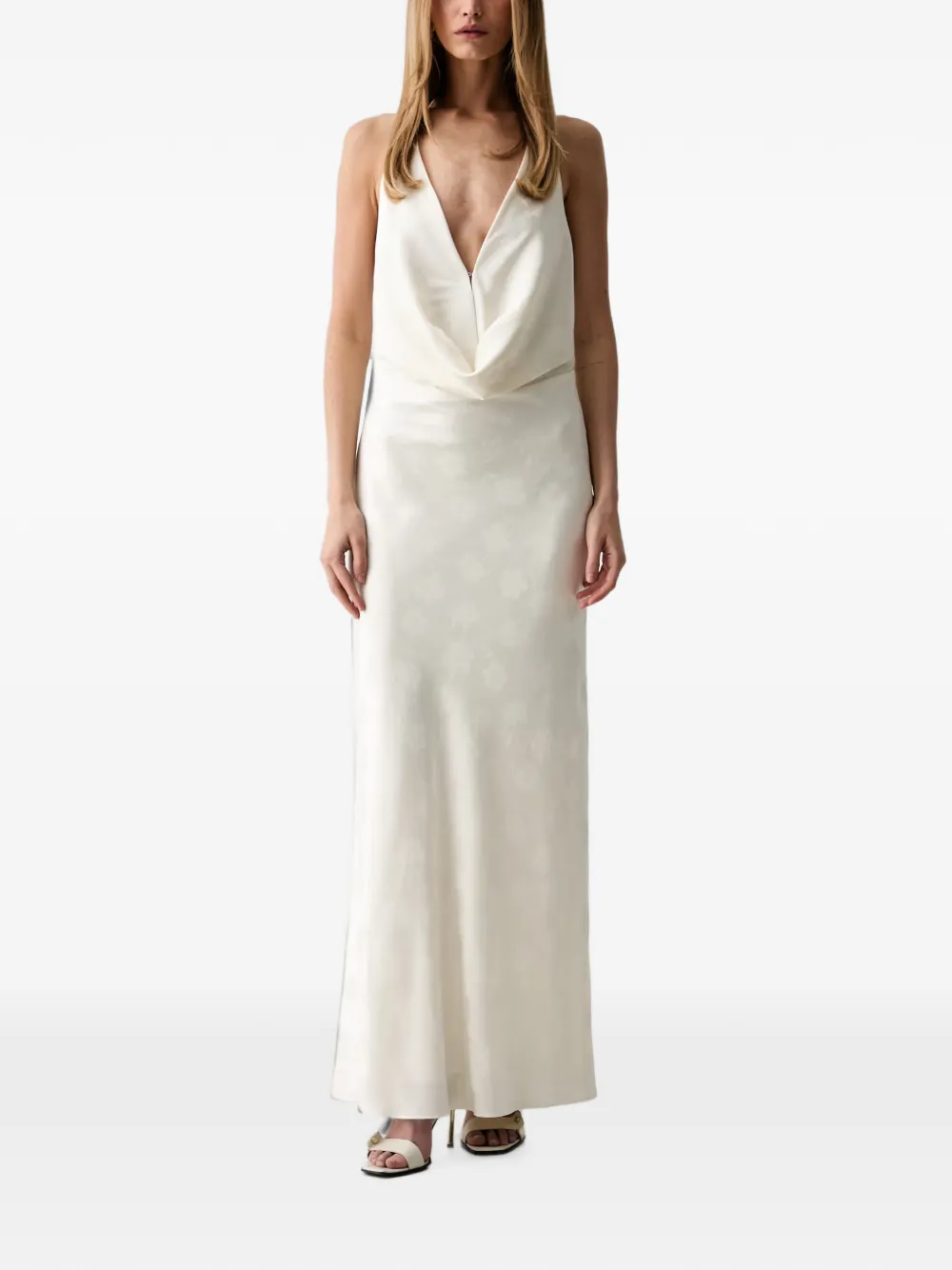 ROTATE BIRGER CHRISTENSEN satin halterneck maxi dress