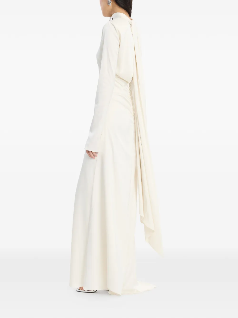 ROTATE BIRGER CHRISTENSEN Jurk met LS-sjaal Beige