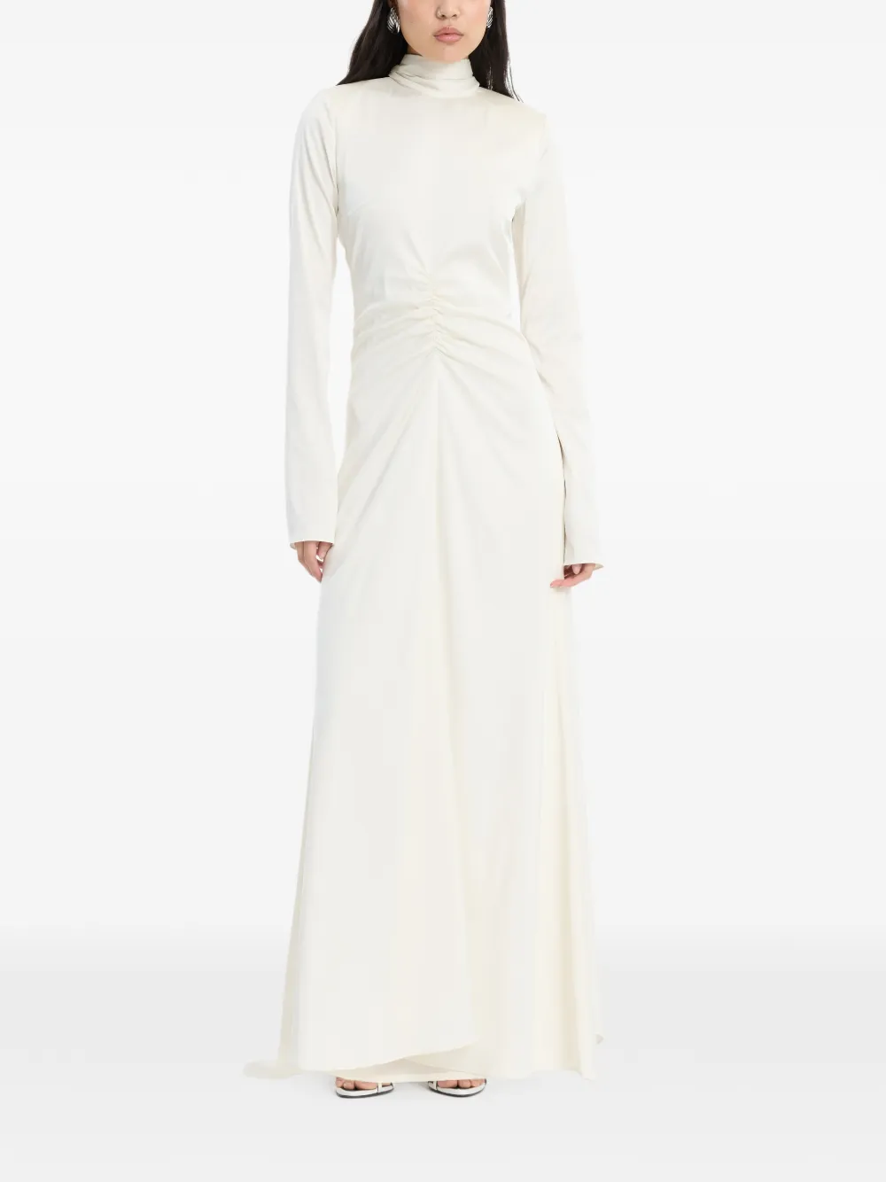 ROTATE BIRGER CHRISTENSEN Jurk met LS-sjaal Beige