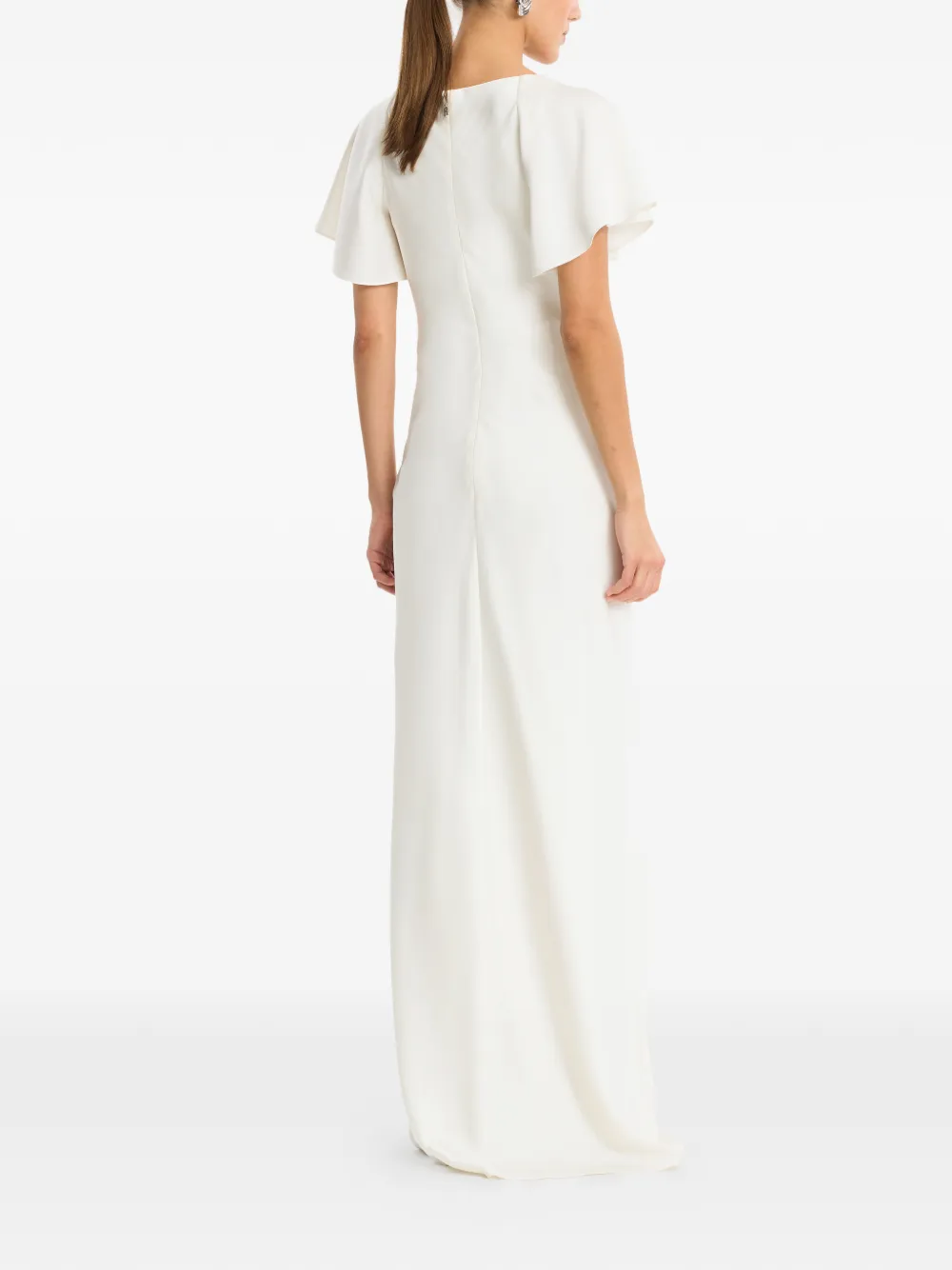 ROTATE BIRGER CHRISTENSEN Maxi-jurk met ruches Beige