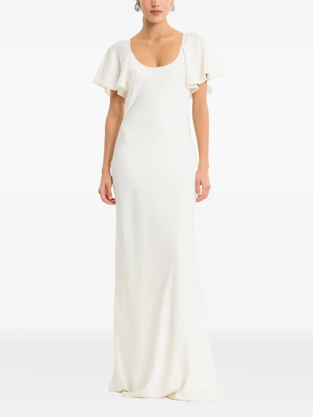 ROTATE BIRGER CHRISTENSEN Maxi-jurk met ruches Beige