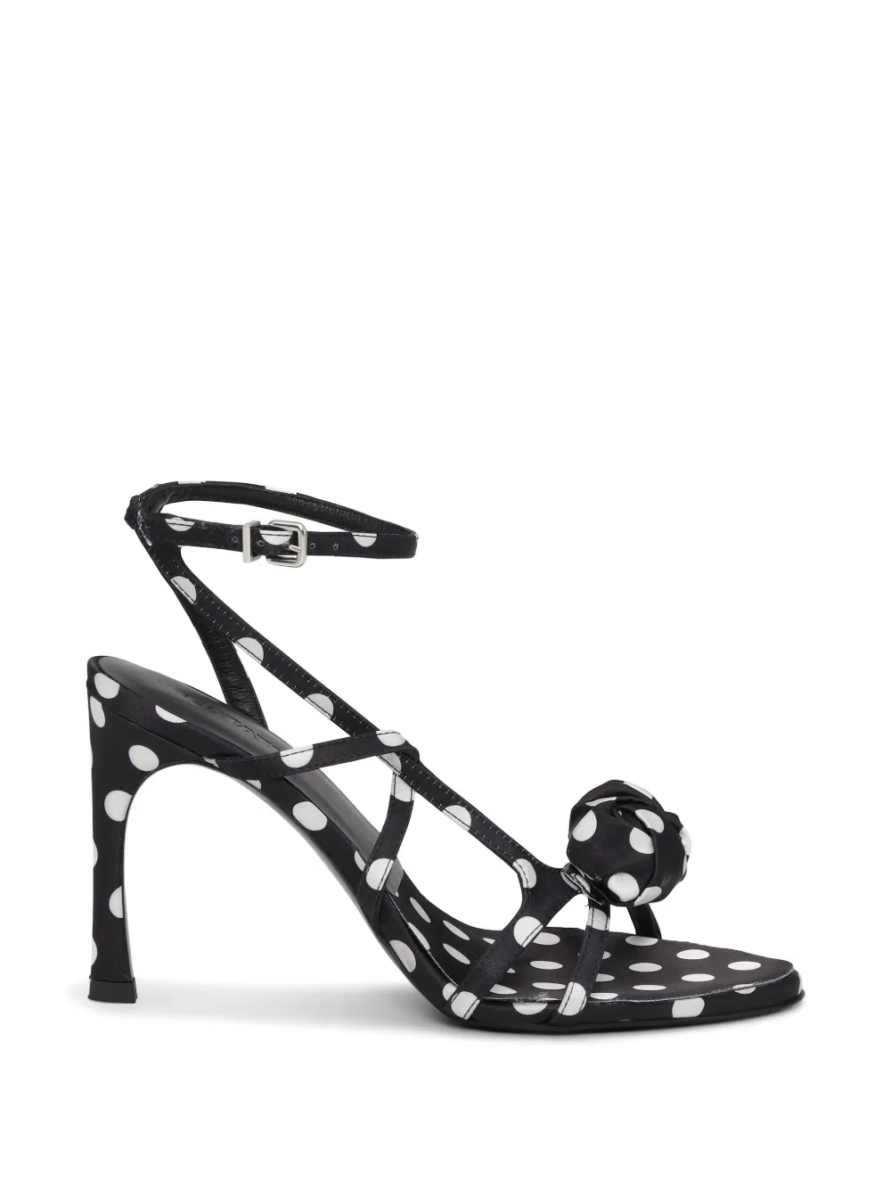 ROTATE BIRGER CHRISTENSEN Satin-Sandalen mit Polka Dots - Schwarz