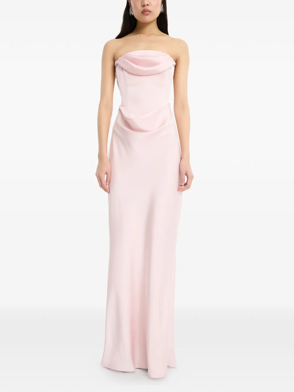 ROTATE BIRGER CHRISTENSEN Corsage maxi-jurk met gedrapeerd detail Roze