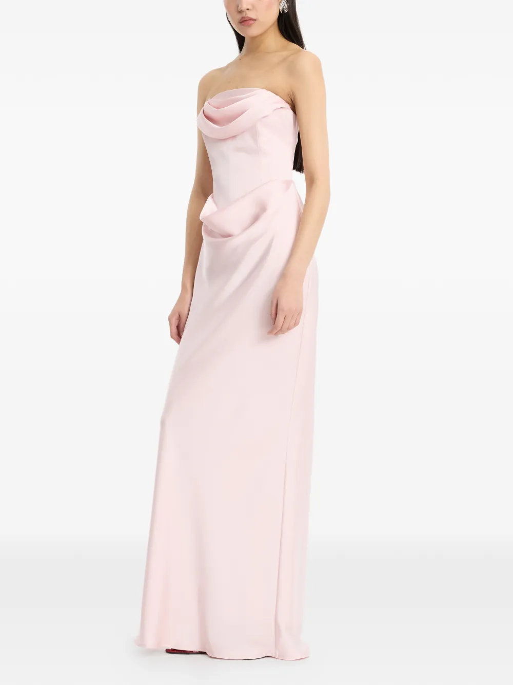 ROTATE BIRGER CHRISTENSEN Corsage maxi-jurk met gedrapeerd detail Roze