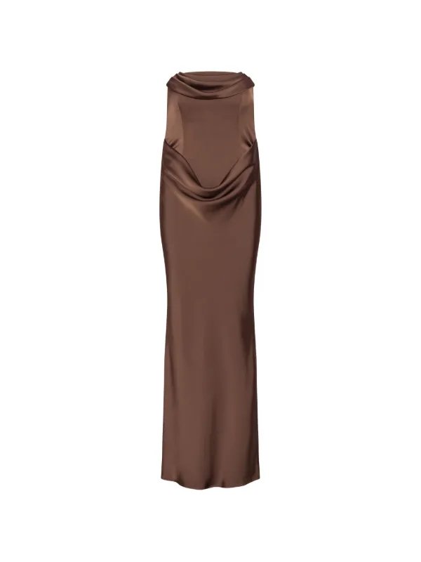 corsage maxi dress Coast Women's 3D Corsage Satin Maxi Dress With Drape Detail in Pink