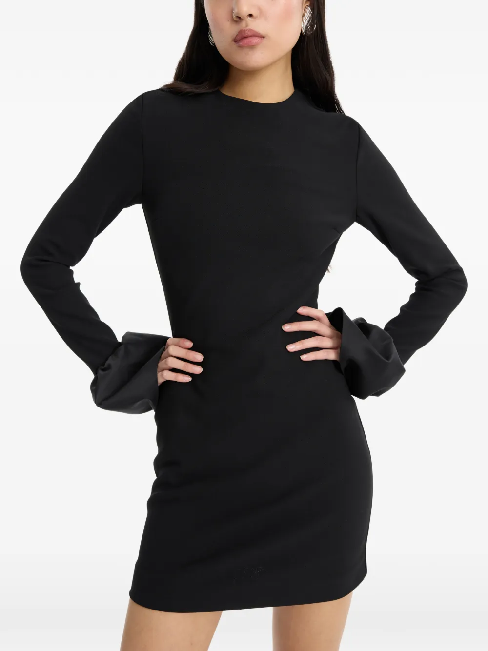 ROTATE BIRGER CHRISTENSEN Mini-jurk met lange mouwen Zwart