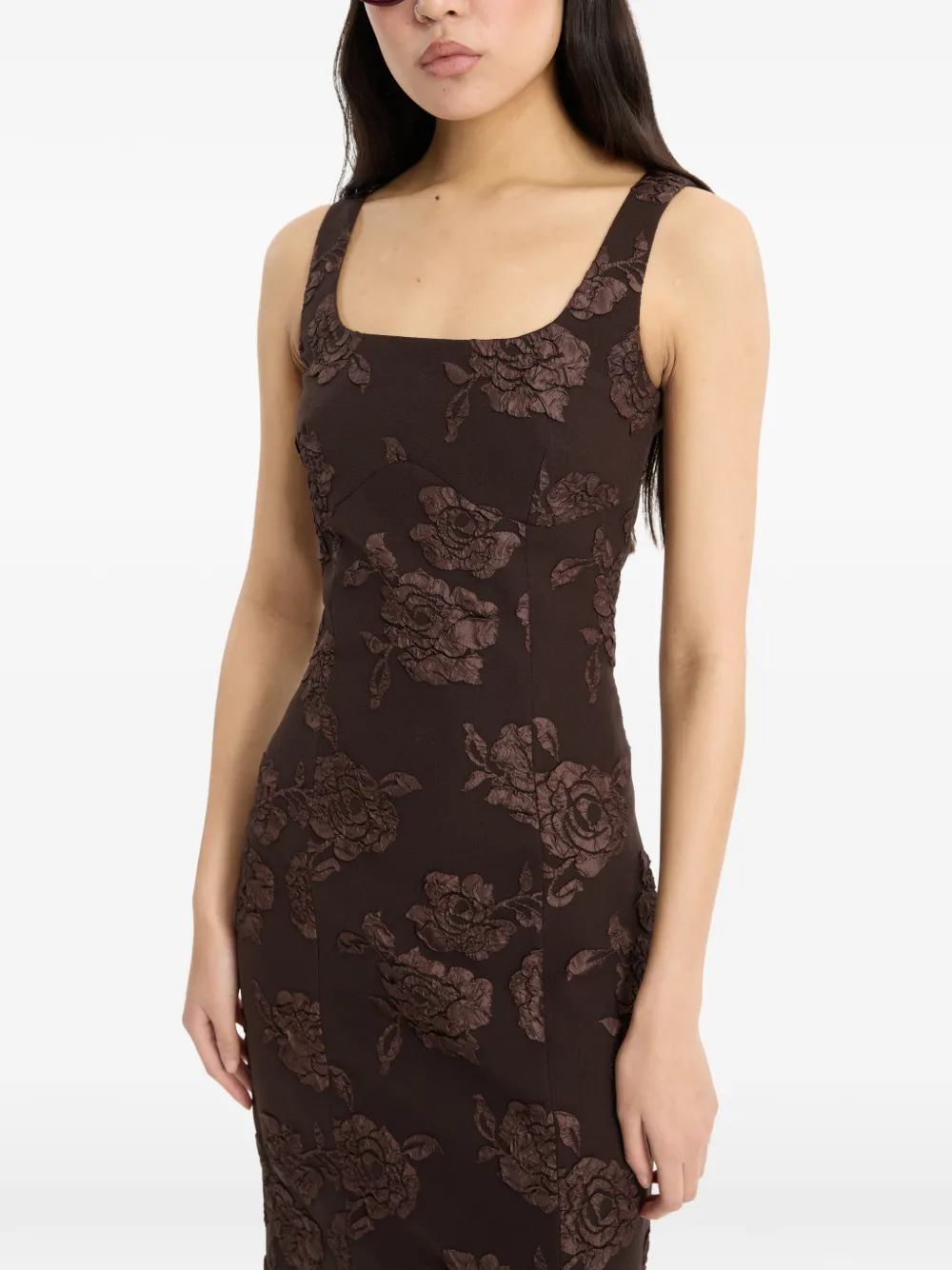 ROTATE BIRGER CHRISTENSEN Mouwloze midi-jurk Bruin