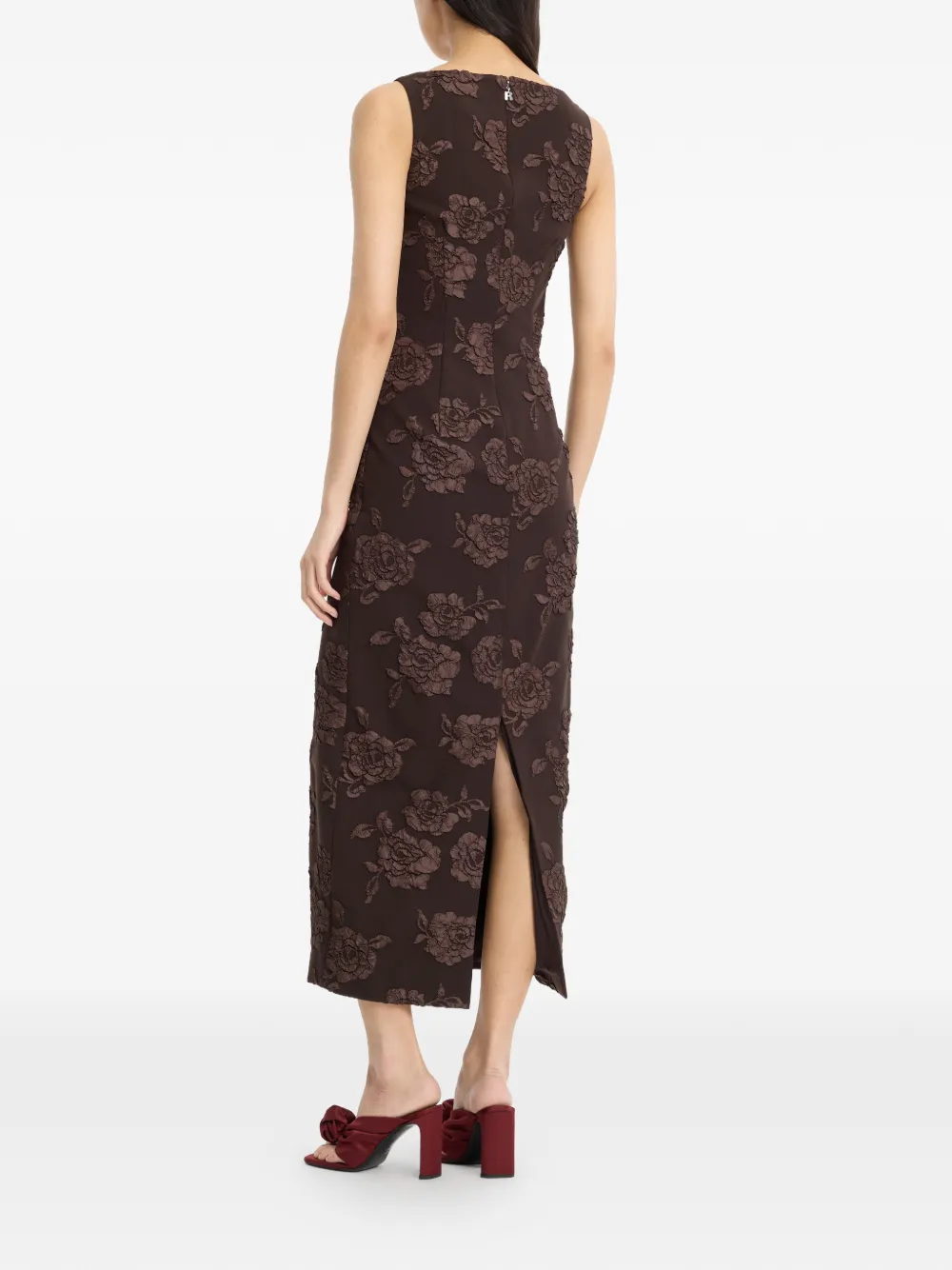 ROTATE BIRGER CHRISTENSEN Mouwloze midi-jurk Bruin