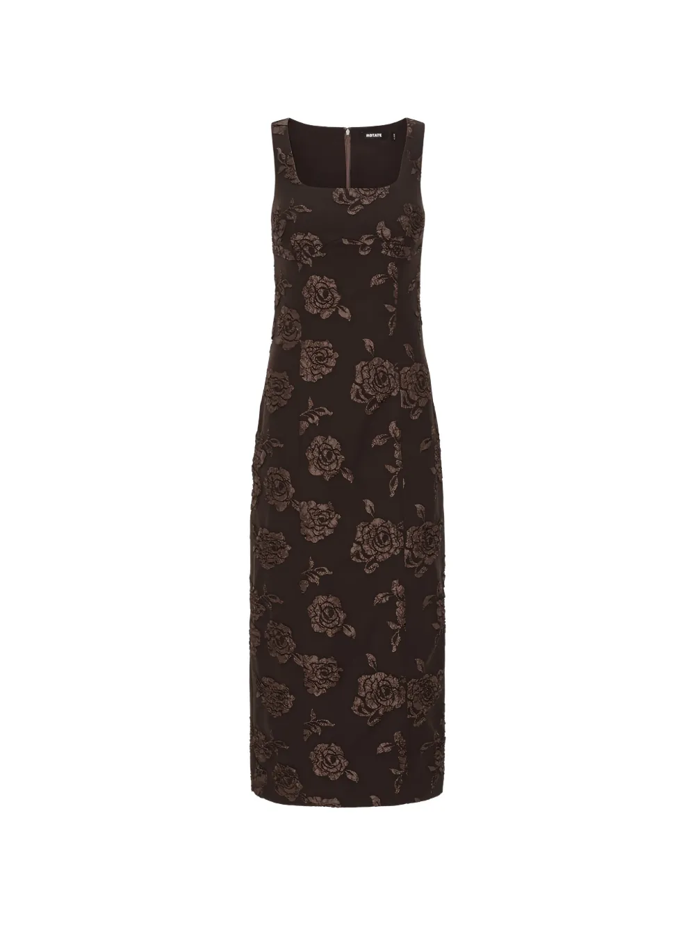 ROTATE BIRGER CHRISTENSEN Abito midi smanicato con motivo jacquard - Marrone