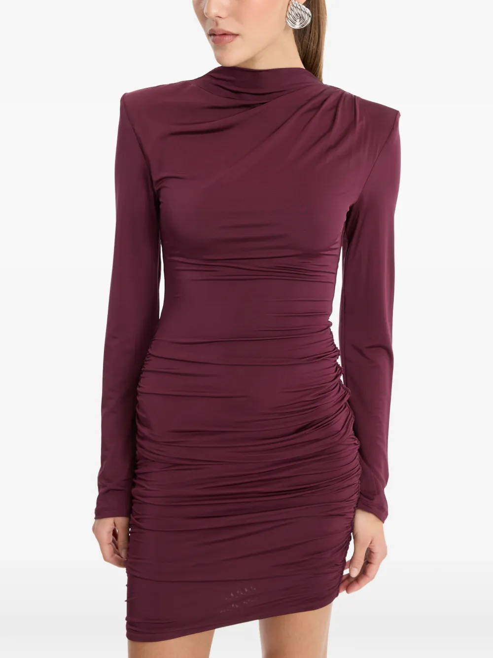 ROTATE BIRGER CHRISTENSEN Gedrapeerde bordeaux mini-jurk Paars