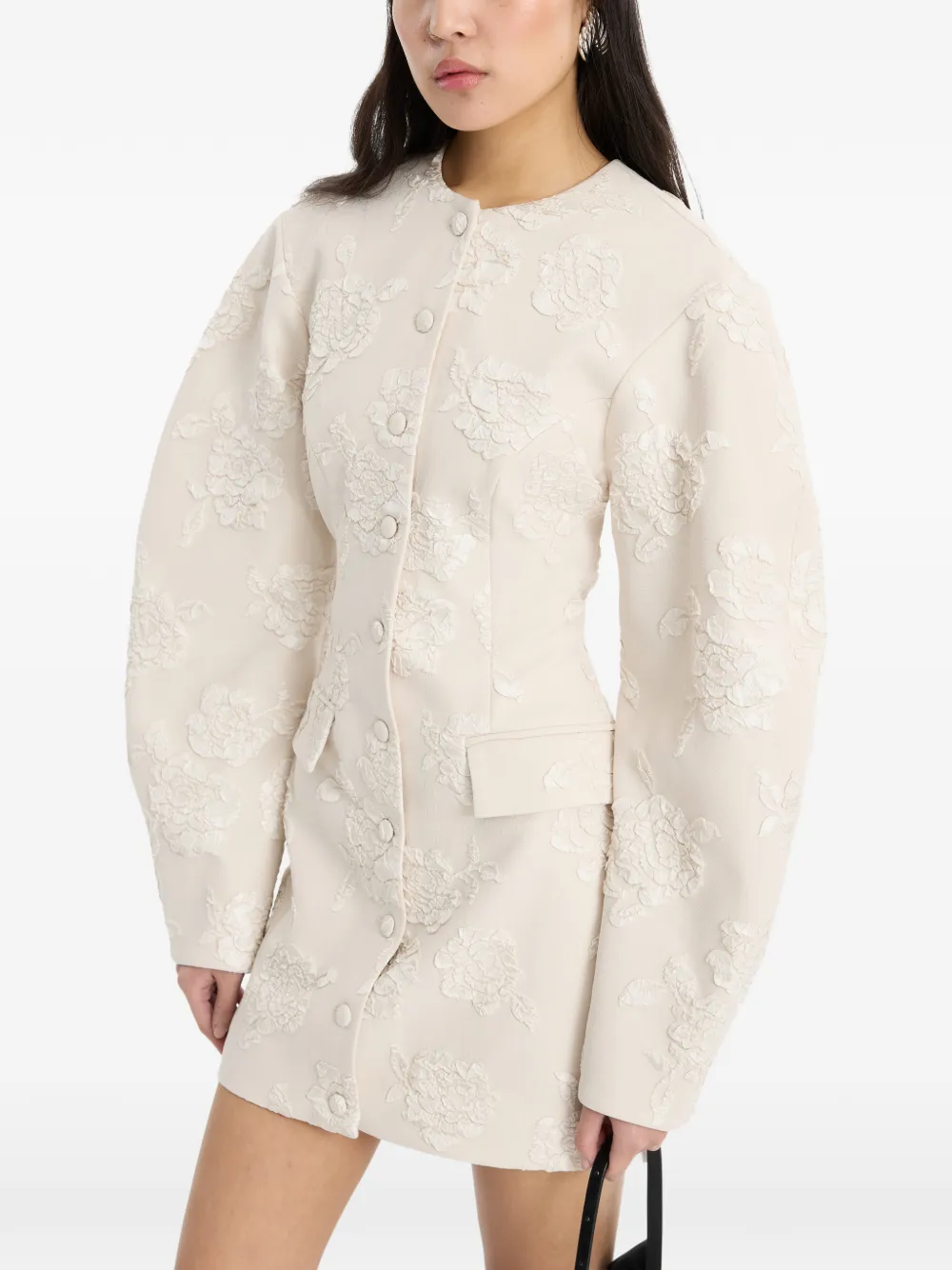 ROTATE BIRGER CHRISTENSEN Mini-jurk met jacquard Beige
