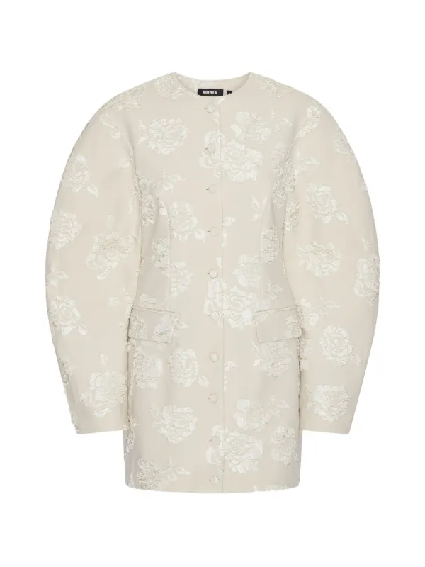 rotate jacquard mini dress Rotate Jacquard Tailored Dress in White