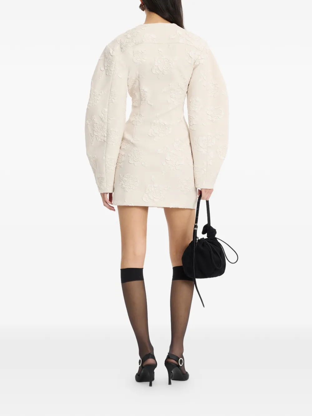 ROTATE BIRGER CHRISTENSEN Mini-jurk met jacquard Beige