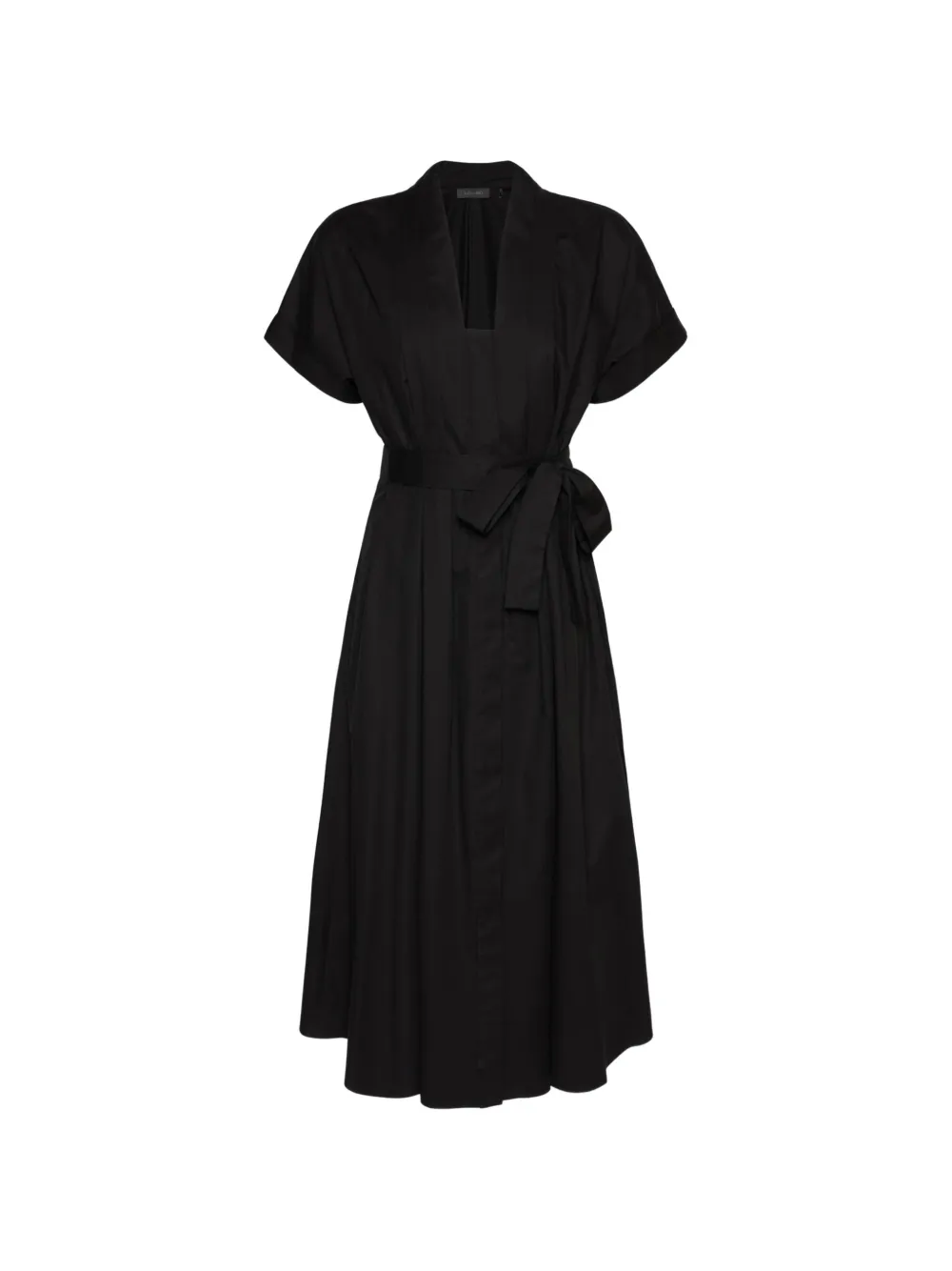 ELENA MIRO` belted pleated dress - Nero