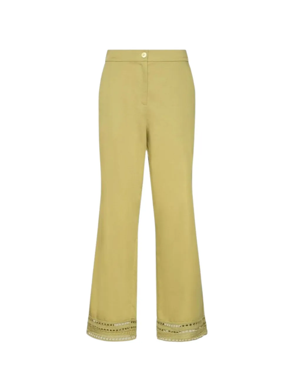 ELENA MIRO` embroidered-trim trousers - Verde