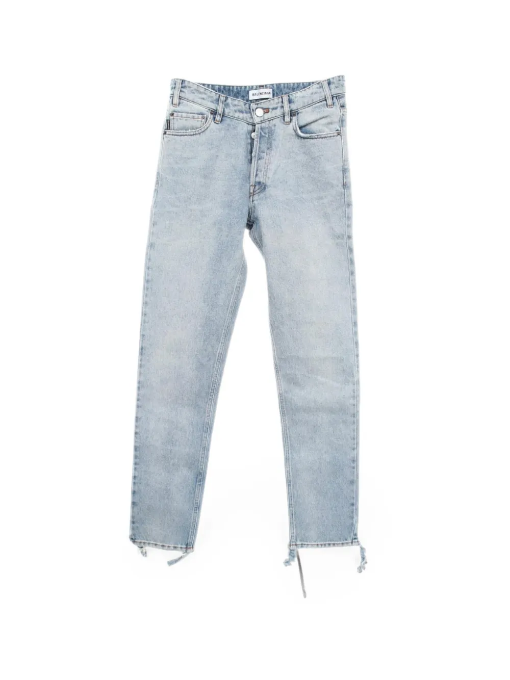 Balenciaga Pre-Owned 2010s distressed straight-leg jeans - Blue