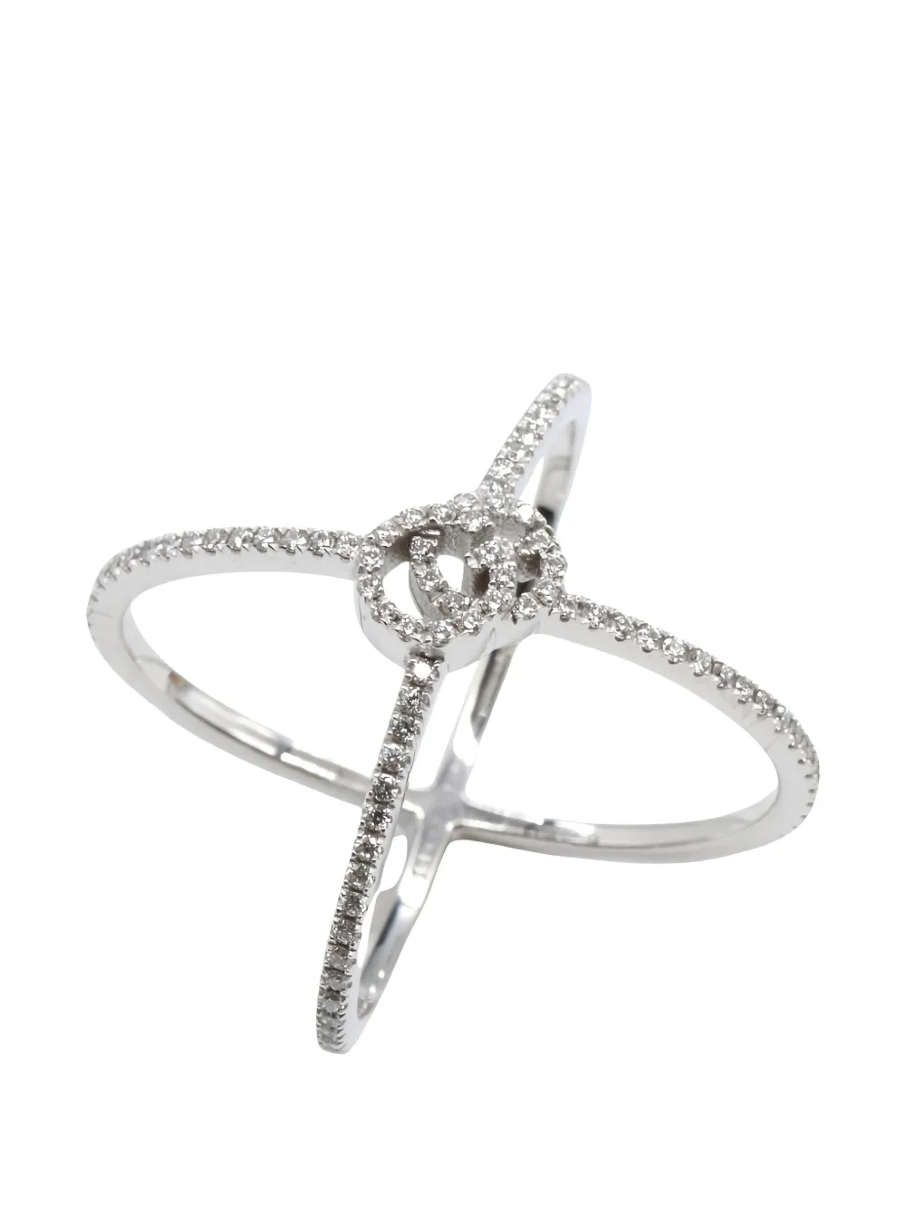  Gucci Pre-owned Gg Running Diamond Ring - Silver 