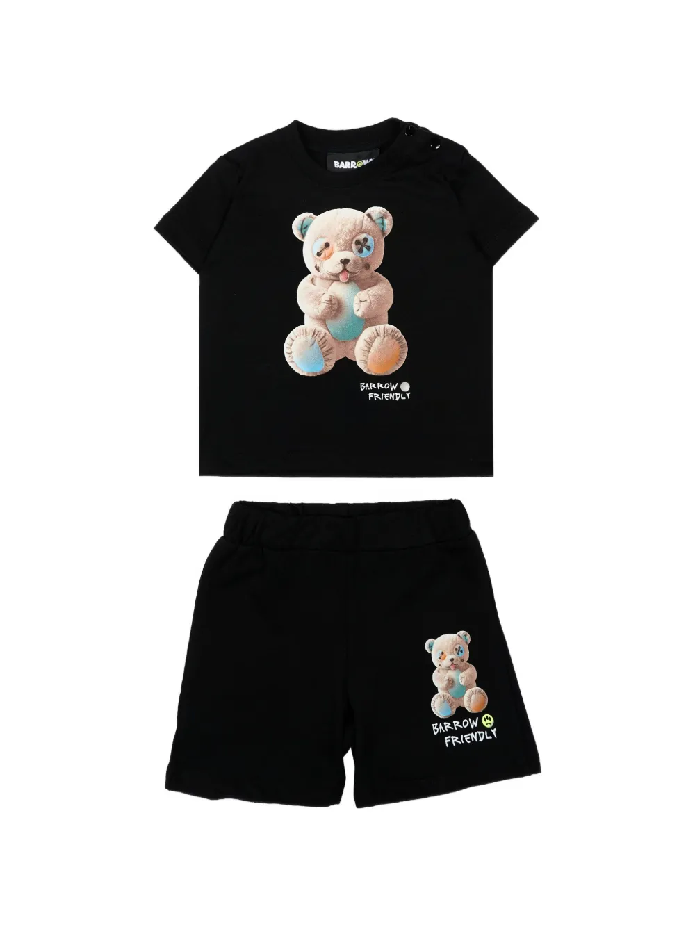 Barrow kids teddy-print tracksuit - Nero
