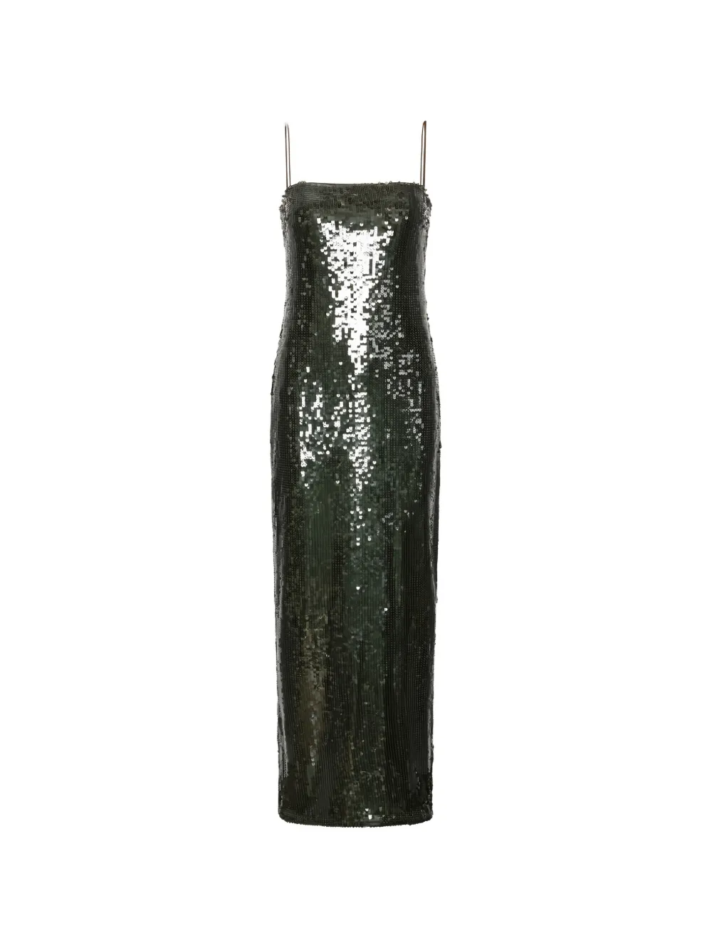 ROTATE BIRGER CHRISTENSEN sequins maxi slip dress dark green
