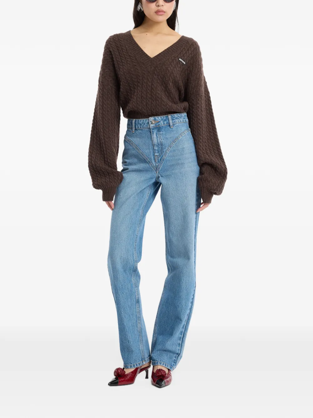 ROTATE BIRGER CHRISTENSEN Maglione con scollo a V - Marrone