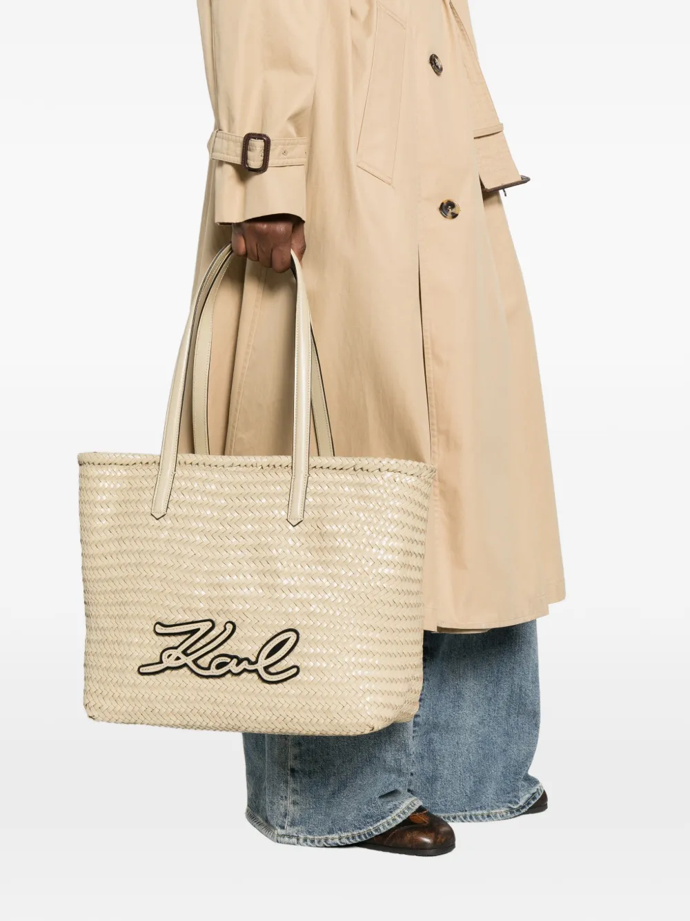 Karl Lagerfeld Shopper met handvatten Beige