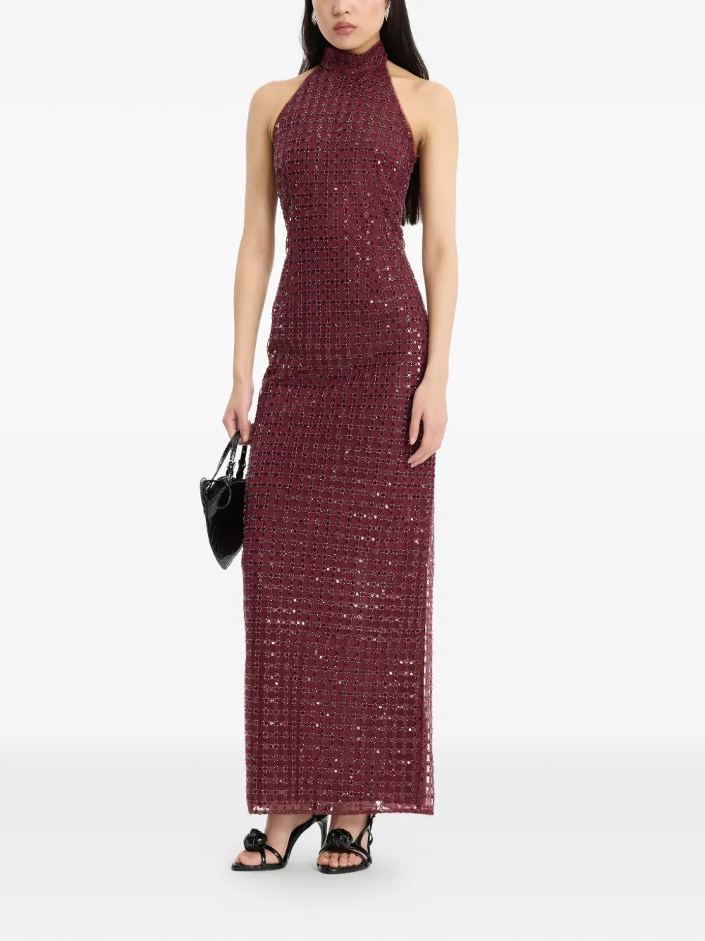 ROTATE BIRGER CHRISTENSEN Maxi-jurk met kralen Rood
