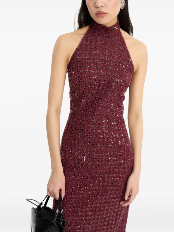 rotate beaded maxi dress ROTATE Birger Christensen Grey Beaded Maxi Tube Dress